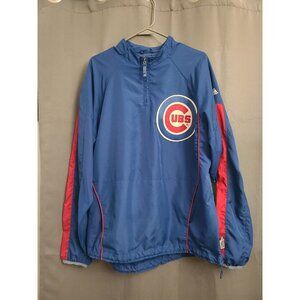 Majestic Mens XL Authentic Cool Base Chicago Cubs 1/4 Zip Pullover Windbreaker